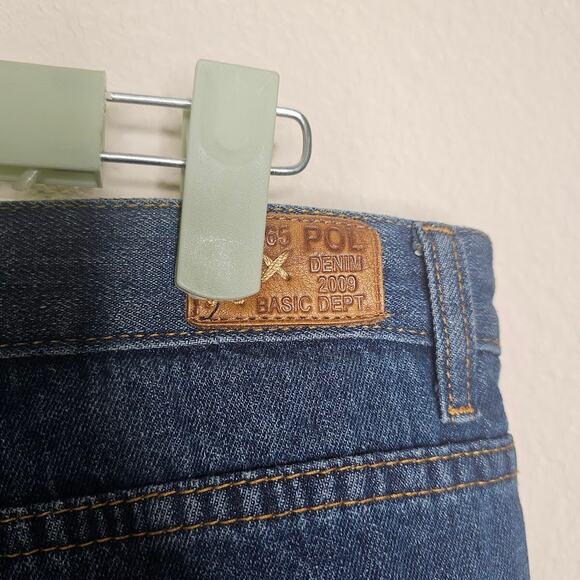 POL Patchwork Jeans Raw Hem Straight Leg 2-Tone Denim High Rise Size M Cotton - Picture 5 of 8